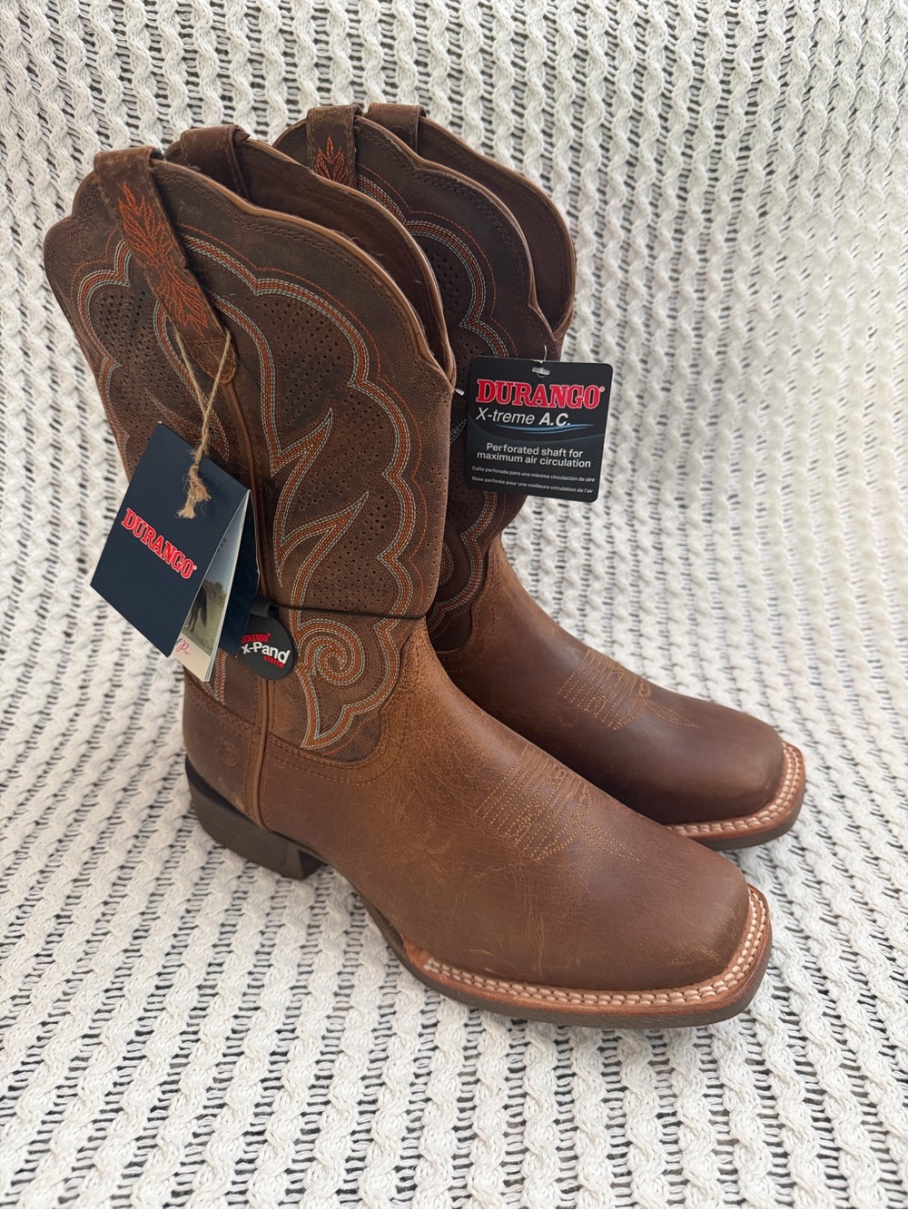 NWT Durango Lady Rebel Pro Cognac Ventilated Western Square Toe Boot Women Sz 11